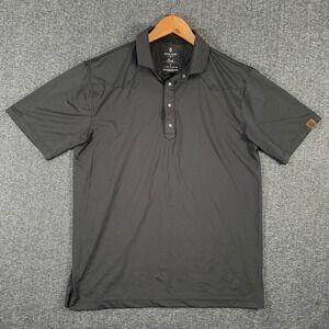 Iron Oak Polo Men Large Cash Grey Performance Golf Pearl Snap Western